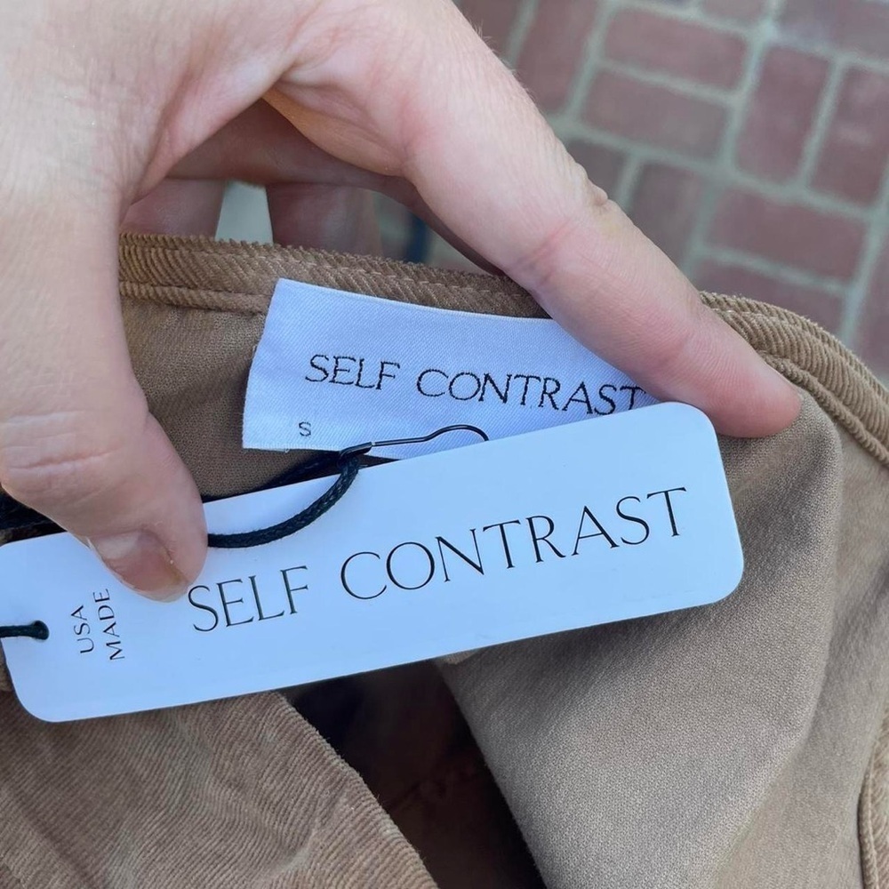 NWT self contrast corduroy overalls / jumper sz small / sold at anthro $170 - Picture 5 of 6